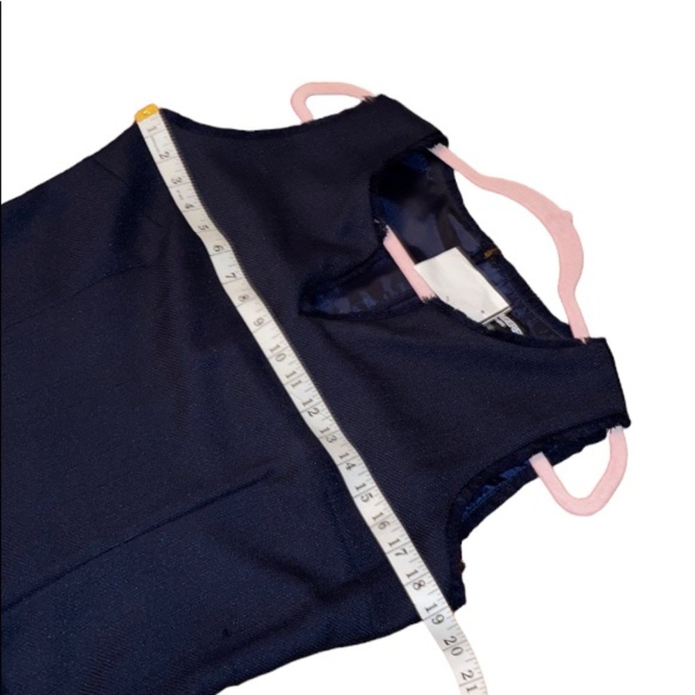 NWOT Karl Lagerfeld Paris Navy Textured Dress - Picture 10 of 12